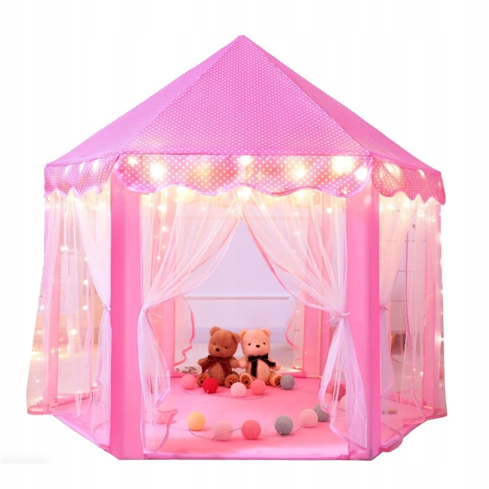Namiot Playhouse Dla Kilkorga Dzieci Z Lampa Led I Zasłonami