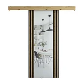 Drzwi wewnętrzne - Drzwi przesuwne wewnętrzne naścienne, drzwi loft do zabudowy, system przesuwny Modern wzór II - miniaturka - grafika 1