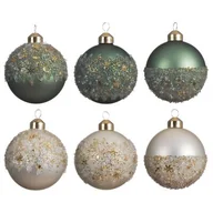 Bombki - Bombka szklana dekorowana 8 cm 3 wzory - miniaturka - grafika 1