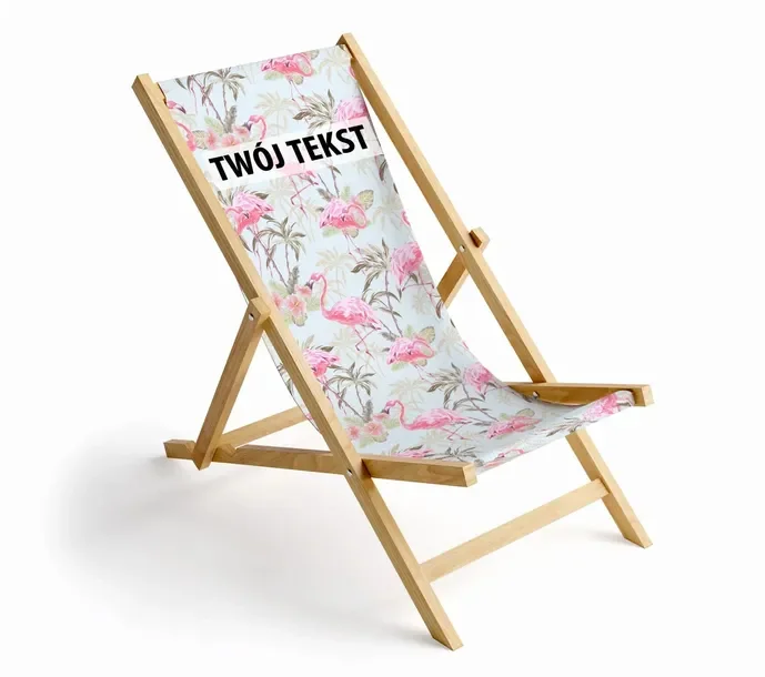 LEŻAK różowe flamingi z Twoim tekstem L51