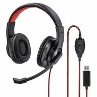 Słuchawki - Hama HS-USB400 Czarny - miniaturka - grafika 1