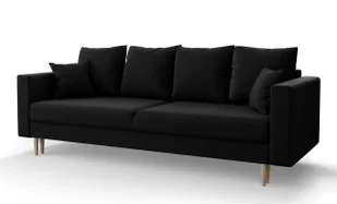 Czarna welurowa sofa rozkładana M8-P88 - Sofy i kanapy Czarna welurowa sofa rozkładana M8-P88 - Sofy i kanapy - miniaturka - grafika 1