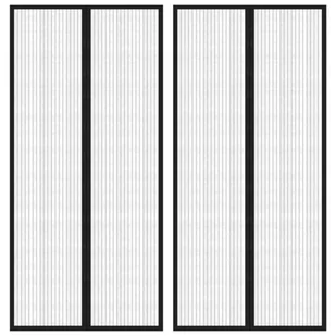 VidaXL Lumarko Moskitiera na drzwi z magnesami, 2 szt., czarna, 220x110 cm! 314688 VidaXL - Moskitiery - miniaturka - grafika 8