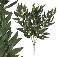 Sztuczne kwiaty - SZTUCZNE KWIATY RUSKUS GAŁĄZKA LIŚCI BUKIET 52cm DODATEK FLORYSTYCZNY DEKOR - miniaturka - grafika 1