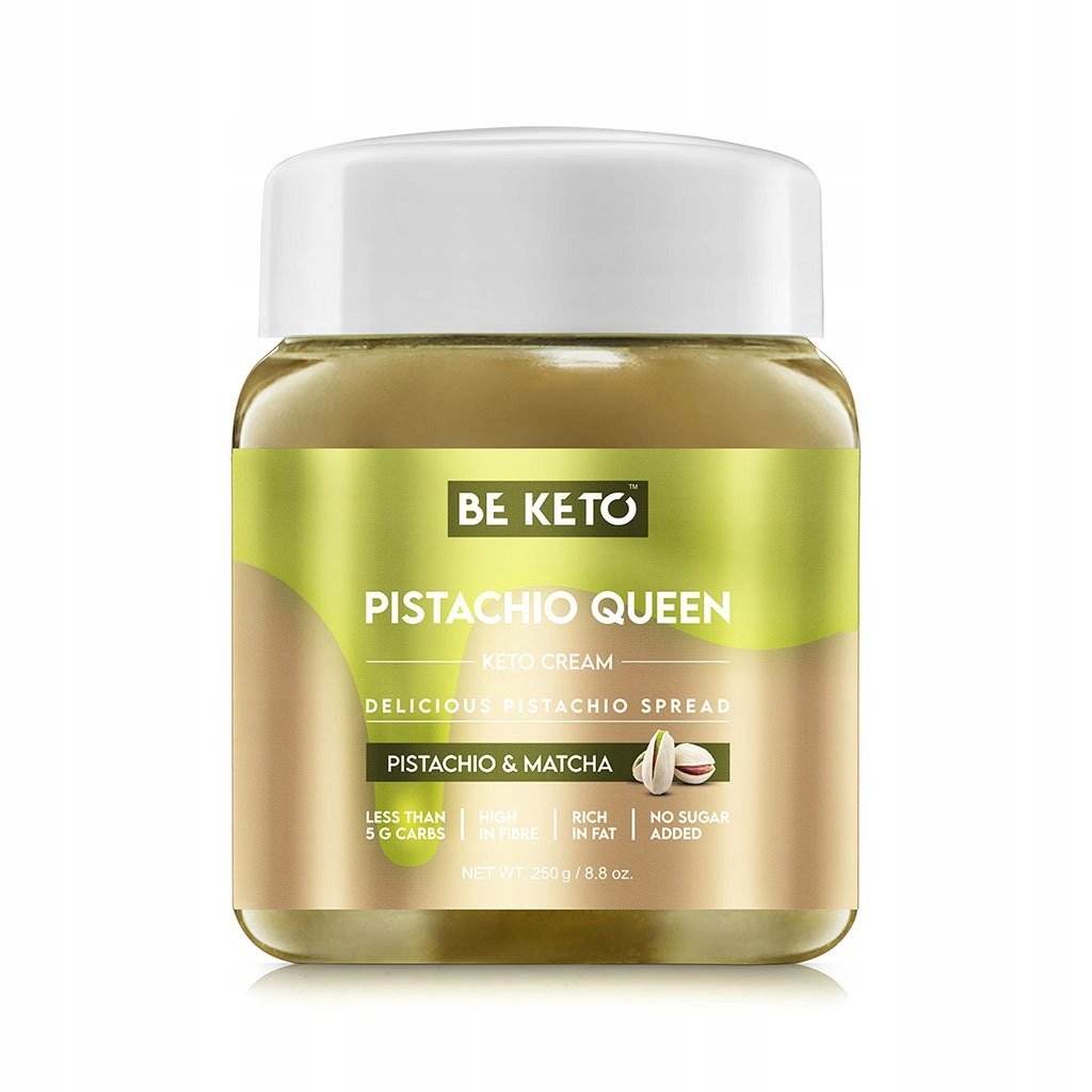 BE KETO Keto Krem Królowa Pistacja z Matchą 250 g 100% KETO LOW Carb