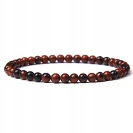 Bransoletki - Bransoletka Damska Kamień Naturalny Bawole Oko 4 mm Koraliki Elastyczna - miniaturka - grafika 1