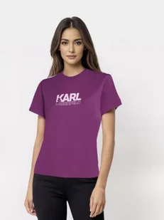 Karl Lagerfeld t-shirt dark puprle [rozmiar S] - Koszulki i topy damskie - miniaturka - grafika 1