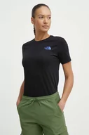 Koszulki sportowe damskie - The North Face t-shirt bawełniany damski kolor czarny NF0A87F0JK31 - miniaturka - grafika 1