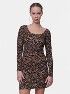 Sukienki - Pieces Sukienka codzienna Kitte 17148389 Brązowy Slim Fit - miniaturka - grafika 1