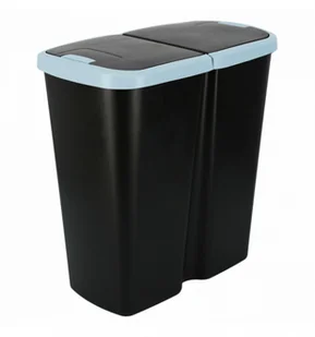 Kosz Na Śmieci COMPACTA Q DUO Jasny Niebieski/Czarny 45l - Kosze na śmieci - miniaturka - grafika 1