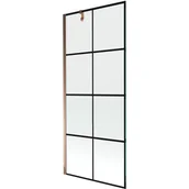 Parawany nawannowe - Mexen Next parawan nawannowy 1-skrzydłowy 80 x 150 cm, czarny wzór, różowe złoto - miniaturka - grafika 1