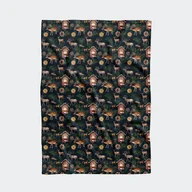 Koce - Koc pluszowy WINTER wzór BN24 | akwarelowy renifer z pomarańczą 150 x 200 cm - miniaturka - grafika 1