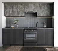 Meble kuchenne - Zestaw szarych mebli kuchennych 240 cm N4-K50 - miniaturka - grafika 1