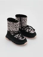 Buciki dla niemowląt - Reserved - Ocieplane śniegowce z wiązaniem - czarny - miniaturka - grafika 1