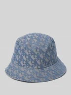 Czapki damskie - Czapka typu bucket hat ze wzorem z logo - miniaturka - grafika 1
