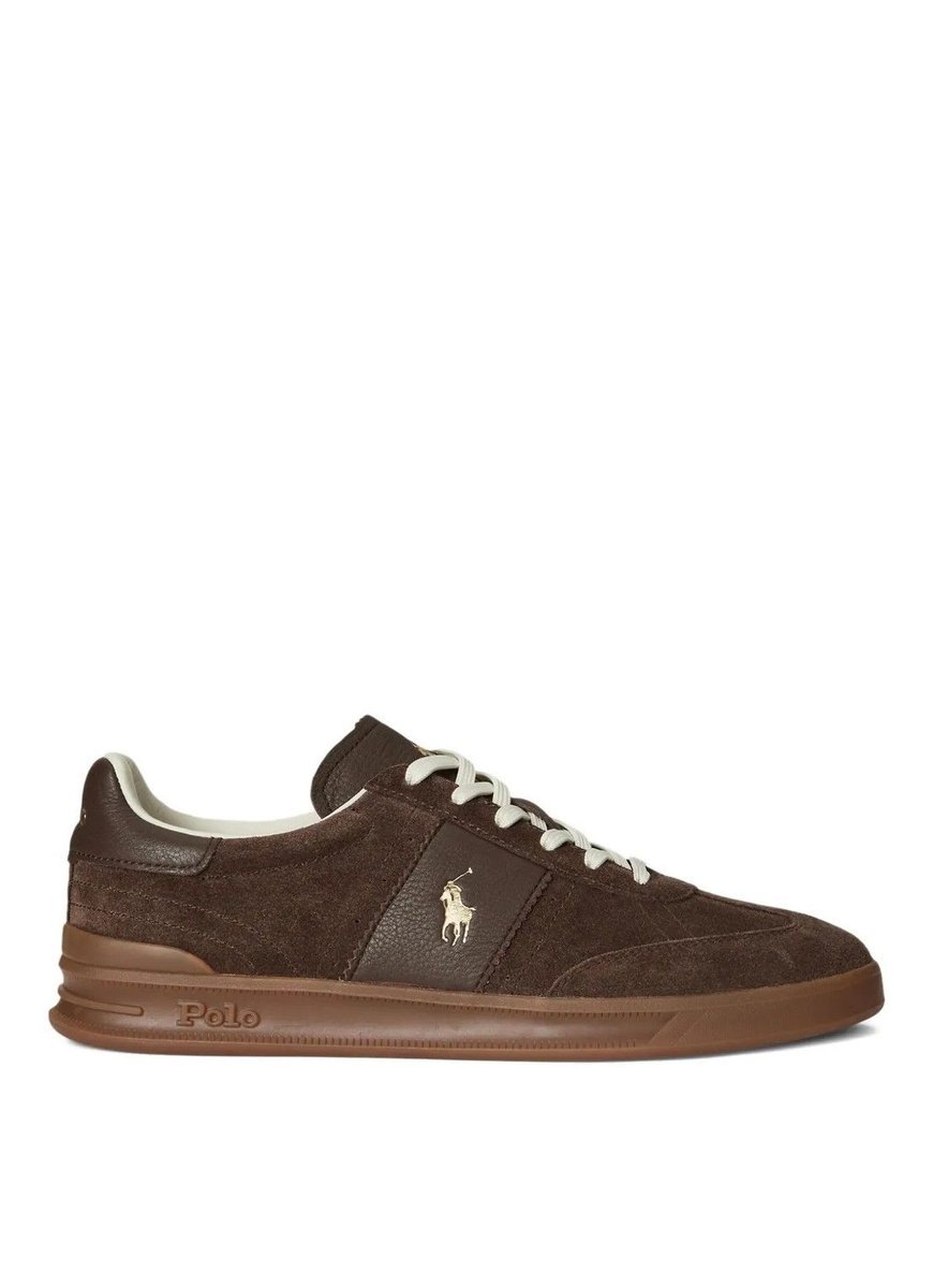 sneakers uomo ralph lauren heritage aera - 809973707001 chocolate brown