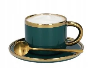 Filiżanka Homla Sinnes szmaragdowa porcelana 200 ml ze złotą łyżeczką - Filiżanki Filiżanka Homla Sinnes szmaragdowa porcelana 200 ml ze złotą łyżeczką - Filiżanki - miniaturka - grafika 1