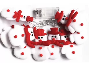 Lampki choinkowe DRO wiszące bałwanki 10 sztuk 165cm - Ozdoby bożonarodzeniowe - miniaturka - grafika 1