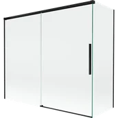 Parawany nawannowe - Mexen Rox parawan nawannowy 2-skrzydłowy rozsuwany 180 + 90 x 150 cm, transparent, czarny - 8C9-180-090-70-00 - miniaturka - grafika 1