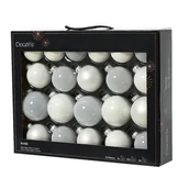 Bombki - Zestaw bombek szklanych 5 / 6 / 7 cm 21 sztuk biały - miniaturka - grafika 1