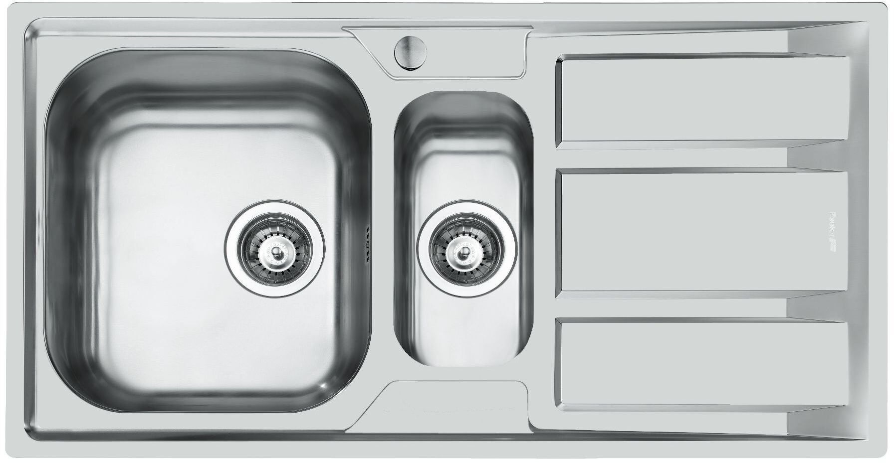 Foster Zlewozmywak 1973062 FM SINK 970x500 1,5 LH/B+DR - Zlewozmywak półtorakomorowy z lewym ociekaczem