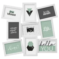 Ramki na zdjęcia - Atmosphera Ramki zdjęcia kolaż 9 elementów kolor czarny Atmosphera 137332biały - miniaturka - grafika 1