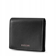 Portfele - Portfel Damski Skórzany Skóra Naturalna Mały RFID PUCCINI Czarny ZN9187-1 - miniaturka - grafika 1