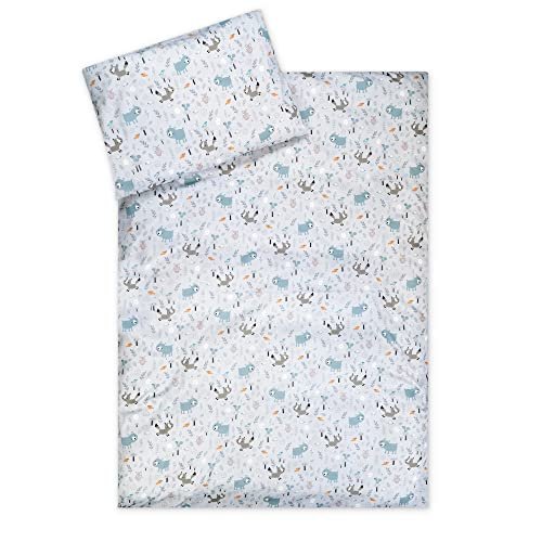 Julius Zöllner Jersey - pościel dziecięca 100 x 135 + 40 x 60 cm, 2-częściowy zestaw poszewek na kołdrę i poszewki na poduszkę, 100% bawełna jersey, z zamkiem błyskawicznym, Standard 100 by OEKO-TEX,