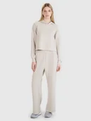 Spodnie damskie - 4F Spodnie damskie dresowe z modalem z szerokimi nogawkami 4FWSS25TTROF1011-83S Brązowy Roz. XL - miniaturka - grafika 1