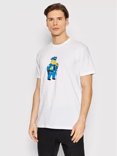 Koszulki męskie - Billabong T-Shirt SIMPSONS Wiggum Donut C1SS88 BIP2 Biały Regular Fit - grafika 1