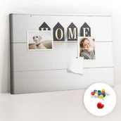 Tablice i flipcharty - Szkolna Tablica korkowa 60x40 cm, Kolorowe Pinezki, wzór Napis dom - miniaturka - grafika 1