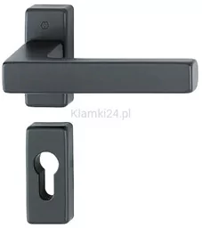 Toulon - Komplet klamek z aluminium na krótkim szyldzie, kolor czarny F9714M - Klamki - miniaturka - grafika 1