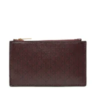 Portfele - Duży Portfel Damski Calvin Klein Emblem Aop Top Zip Cardcase LV04F1084G Brązowy - miniaturka - grafika 1