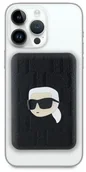 Powerbanki - Karl Lagerfeld Powerbank indukcyjny MagSafe 5000 mAh, Karl Head Pin 15W, czarny - miniaturka - grafika 1