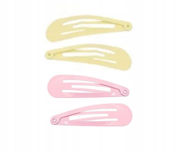 Zestaw 4 sztuk spinki do włosów pyki Esmara żółty i jasny różowy