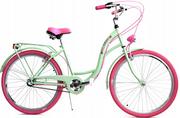 Rowery - Dallas Bike City 3spd 26 cali Damski Jasnozielono-różowy - miniaturka - grafika 1