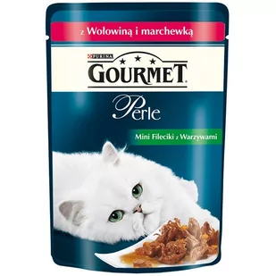 Purina Gourmet Perle mini fileciki mokra karma dla kota z wołowiną i marchewkš 85g - Mokra karma dla kotów - miniaturka - grafika 1