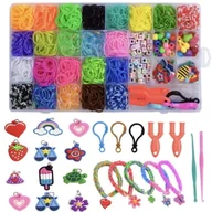 Prace ręczne dla dzieci - Zestaw do robienia bransoletek duży kreatywny gumki koraliki na prezent - miniaturka - grafika 1
