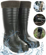 Kalosze damskie - WYSOKIE KALOSZE PIANKOWE DLA WĘDKARZY OCIEPLANE GUMOWCE LEKKIE POLSKIE 45 - miniaturka - grafika 1