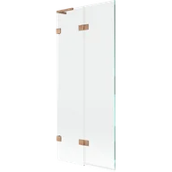 Parawany nawannowe - Mexen Lunar L parawan nawannowy 2-skrzydłowy lewy 80 x 150 cm, transparent, miedź szczotkowana - 897L-080-100-65-00-L - miniaturka - grafika 1