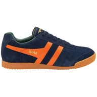 Trampki męskie - Gola Classics Men's Harrier Suede Trainers Navy/Moody Orange/Sage CMA192EU - 41 - miniaturka - grafika 1