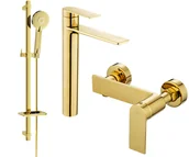 Zestawy baterii łazienkowych - Mexen Zero DQ40 zestaw prysznicowy, złoty - 71114DQ40-50 - miniaturka - grafika 1