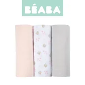 Pieluchy - Beaba Beaba Muślinowe pieluszki - kocyki z bawełny organicznej 70x70 cm zestaw 3 szt. Łabędź solution-bc-6493-0 - miniaturka - grafika 1