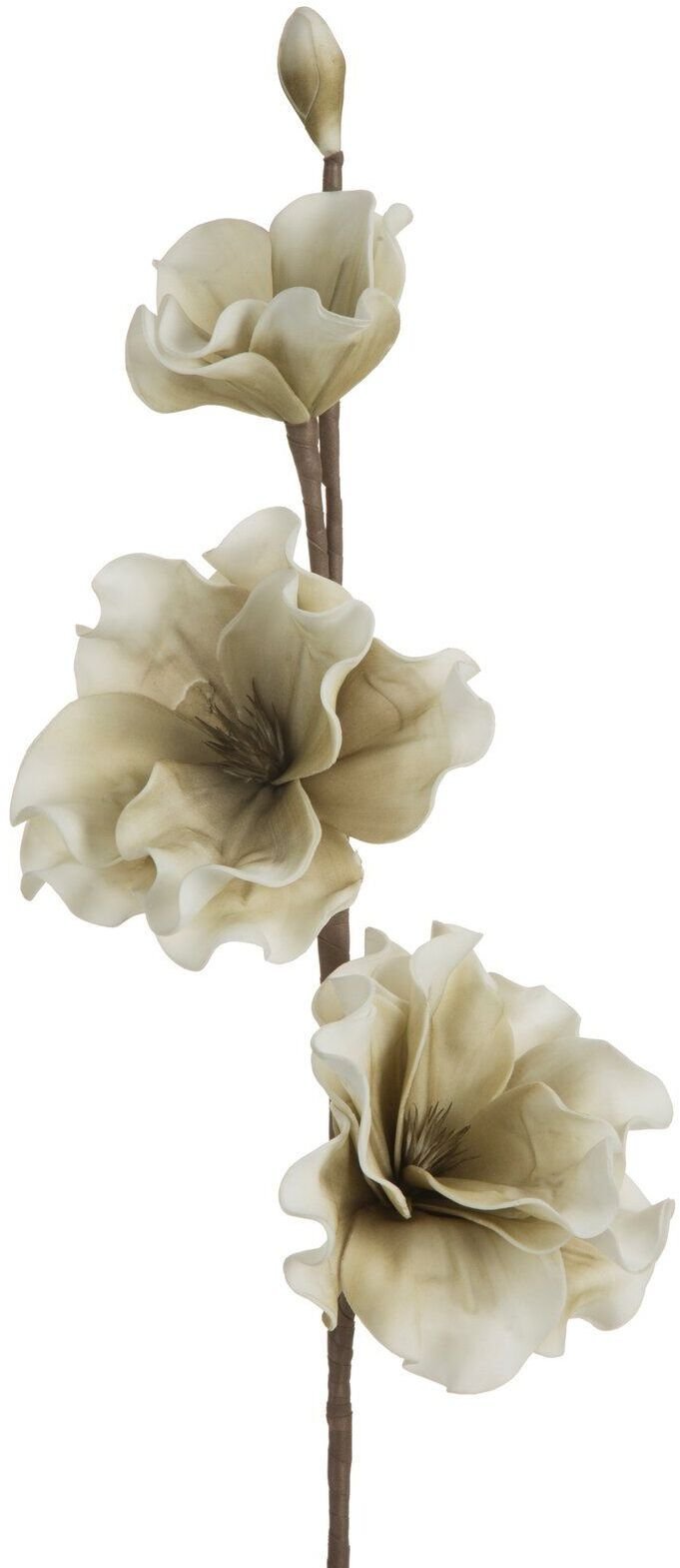 Eurofirany Kwiat sztuczny gałązka magnolii FLORE 74 cm oliwkowy x6