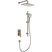 Zestawy prysznicowe - Zestaw prysznicowy podtynkowy KFA ARMATURA Malaga 4529-301-34 Szczotkowane różowe złoto z deszczownicą - miniaturka - grafika 1