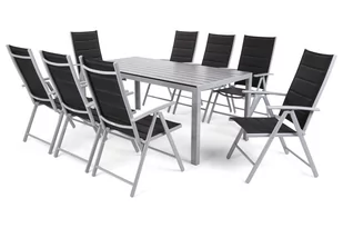 Meble ogrodowe aluminiowe Ibiza 185 cm Silver / Black 8+1 - Meble ogrodowe - miniaturka - grafika 2
