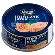 Konserwy i dania rybne - Lisner Tuńczyk stek z kroplą oleju 120 g - miniaturka - grafika 1