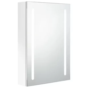 Lumarko Szafka łazienkowa z lustrem i LED, lśniąca biel, 50x13x70 cm - Szafki łazienkowe - miniaturka - grafika 3