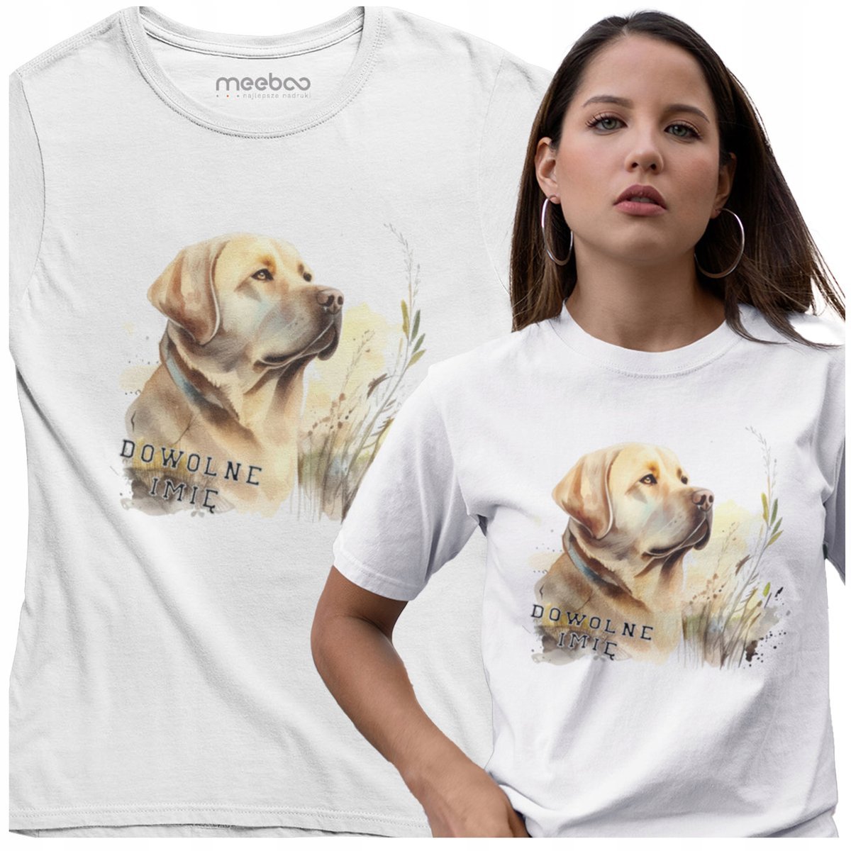 Koszulka Damska Labrador Mój Pies Z Imieniem Nadruk Prezent Dla Niej Tshirt