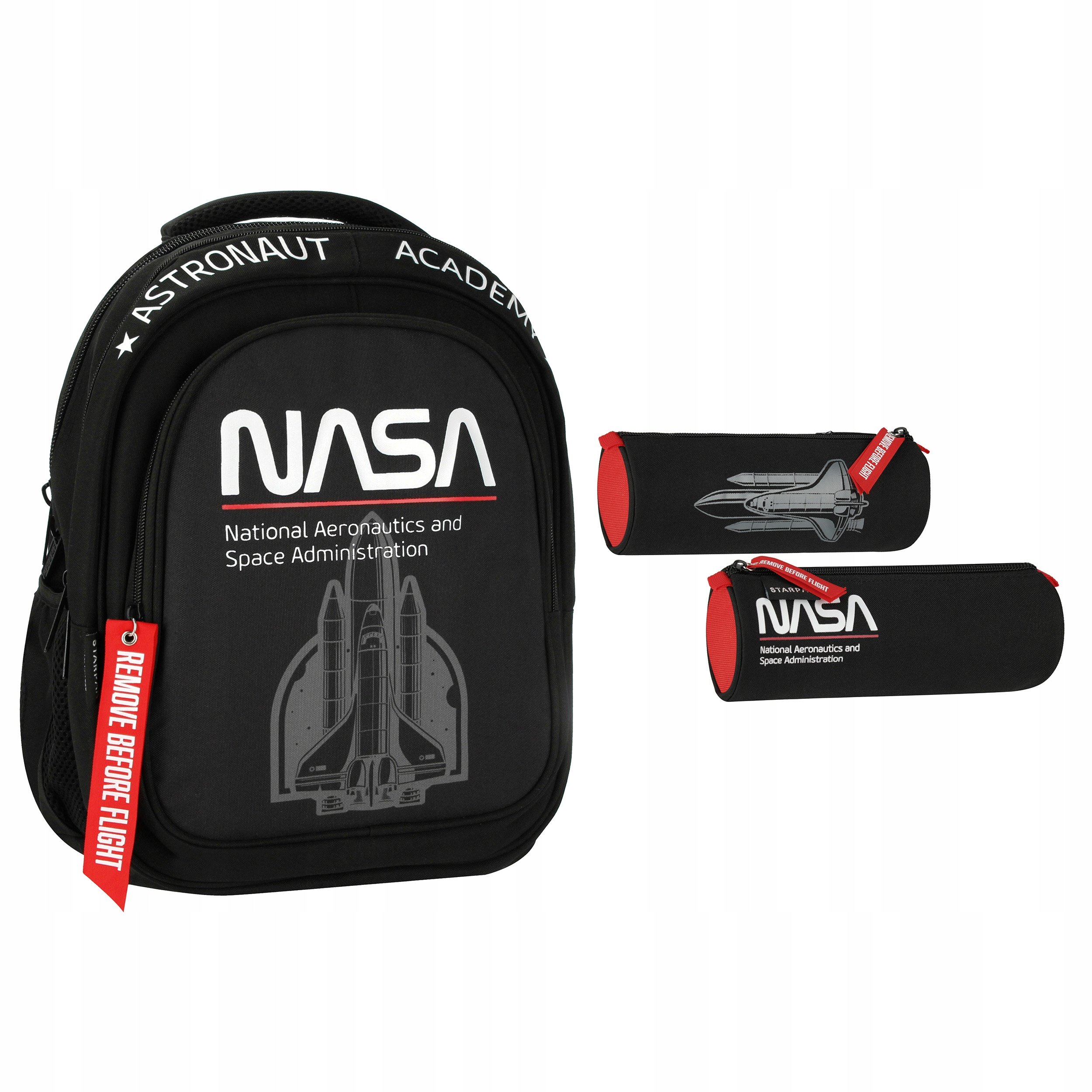 Plecak szkolny w zestawie z piórnikiem Nasa czarny Starpak 561900